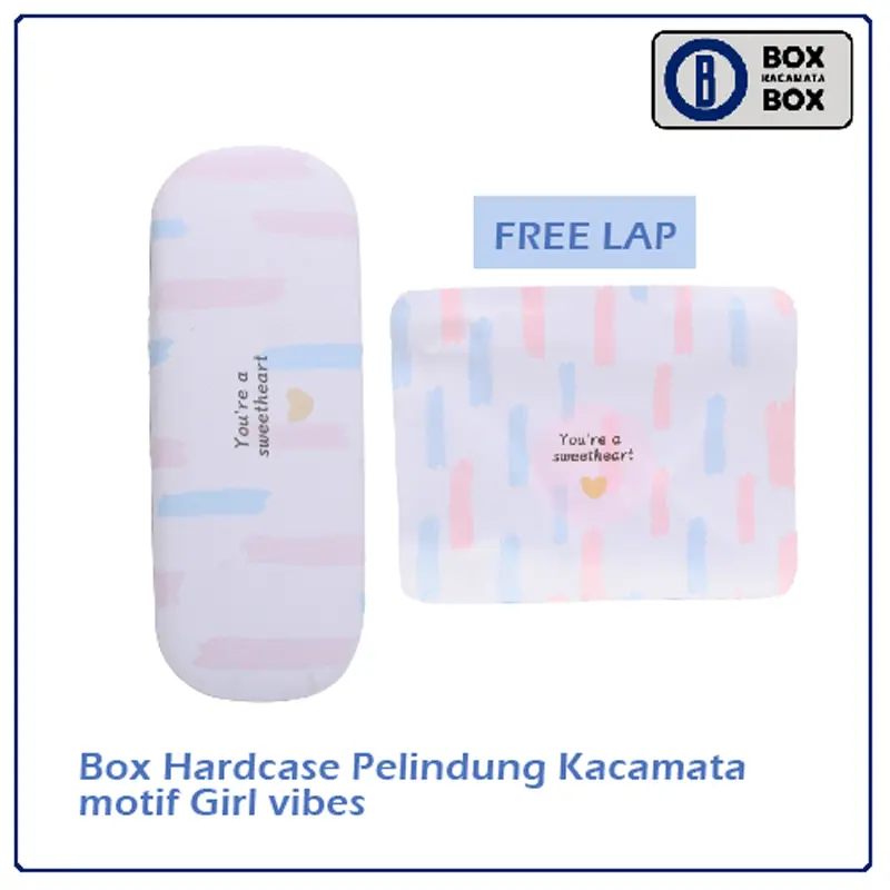 Tempat Kacamata Cepuk Magnet Motif GIrl Color Pastel Free Lap New CC4