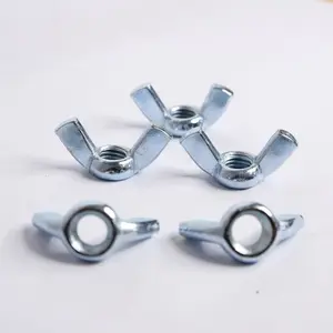 M6 x 1P Mur Kuping Wing Nut Kupu-kupu Putih