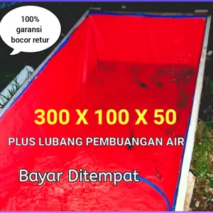 terpal kolam ikan plus pembuangan 300x100x50 / 100x300x50 a3 korea
