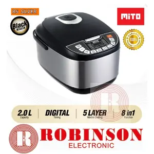 MITO RICE COOKER MULTIFUNGSI DIGITAL 2 LITER - R5 SILVER