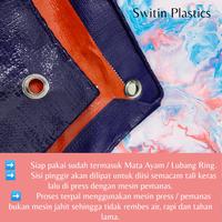 Gambar Terpal A8 KOREA biru orange ukuran bebas dari Switin Plastics Kab. Tangerang 2 Tokopedia