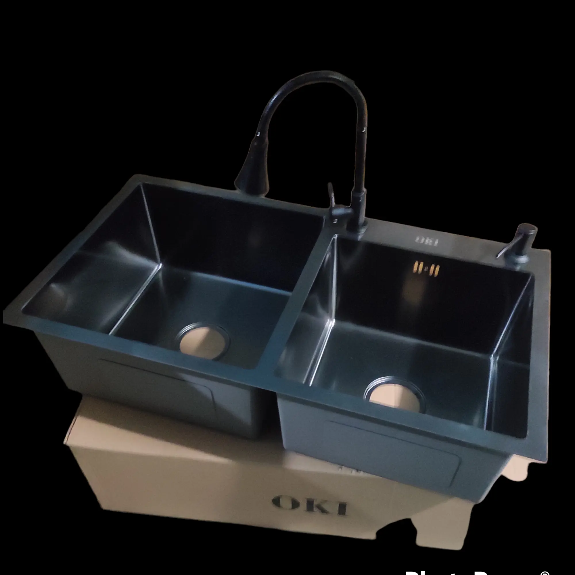 kitchen sink bak cuci piring hitam/paket lengkapp
