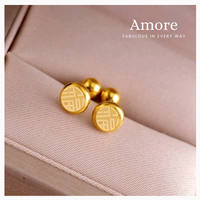 Gambar Amore Roku Lucky Titanium Anting Wanita Lapis Emas 18k Sepasang Earrings Gold Stainless Perhiasan Love dari Clairine Jewellery Kota Bandung 4 Tokopedia