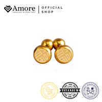 Gambar Amore Roku Lucky Titanium Anting Wanita Lapis Emas 18k Sepasang Earrings Gold Stainless Perhiasan Love dari Clairine Jewellery Kota Bandung 5 Tokopedia