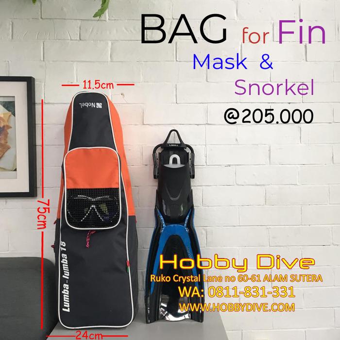 Gambar Nobel Bag For Fin,Mask And Snorkel Grey Orange dari HOBBY DIVE Kota Tangerang Selatan Tokopedia