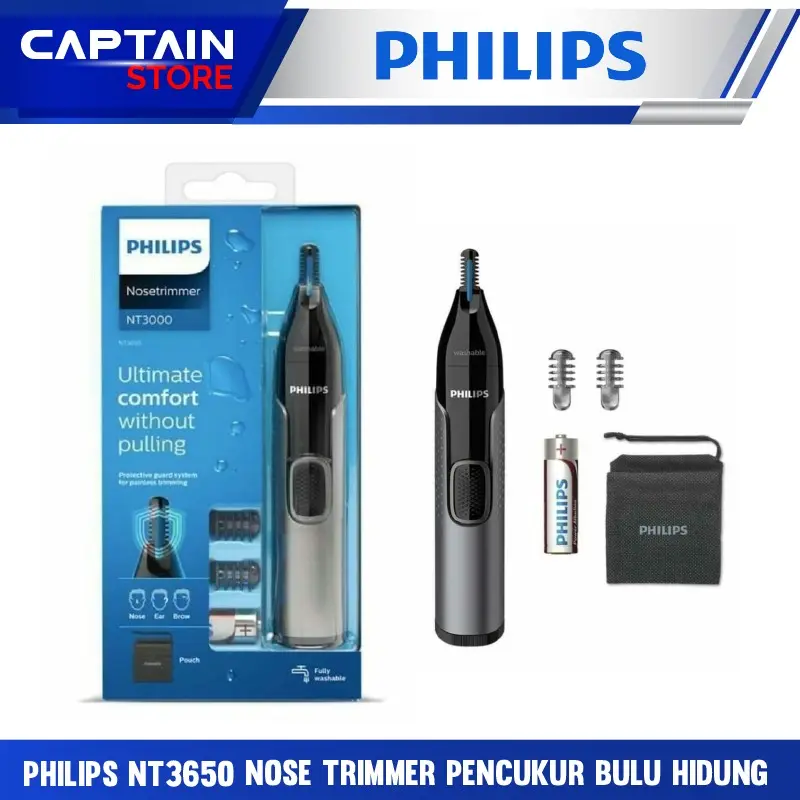 Philips NT3650 Nose Trimmer Pencukur Bulu Hidung Original Eyebrow Hitam