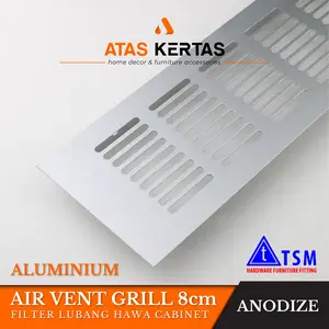 lubang hawa aluminium Ventilasi lemari kabinet kitchen set Silver