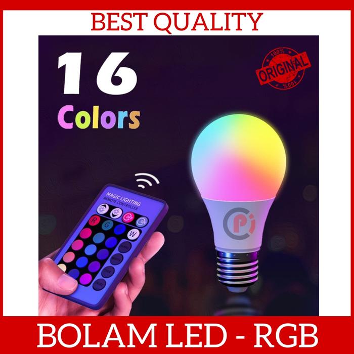 Jual Bohlam Lampu LED RGB Full Color 3W 5W 10W Fitting E27 Remote ...