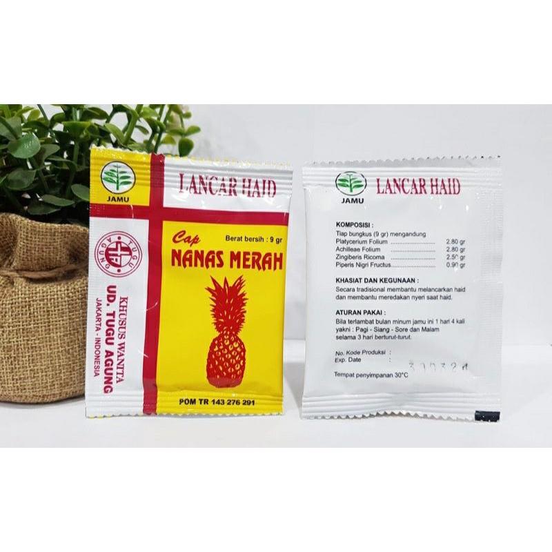 Jamu Lancar Haid cap Nanas Merah Original - eceran 1 sachet