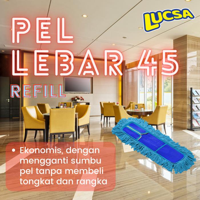 Gambar Pel Lebar 45cm Refill Pel Sapu Lantai Lobby Dust Mop Lucsa LM-1509 - Biru Muda dari TCHOME TOKOPEDIA Kota Administrasi Jakarta Utara Tokopedia