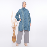 Gambar ZM Zaskia Mecca - Yetta Navy Tunik- Romansa Khatulistiwa Bunga Simpur dari ZM Zaskia Mecca Kab. Bogor 3 Tokopedia