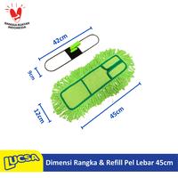 Gambar Pel Lebar 45cm Refill Pel Sapu Lantai Lobby Dust Mop Lucsa LM-1509 - Biru Muda dari TCHOME TOKOPEDIA Kota Administrasi Jakarta Utara 5 Tokopedia