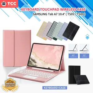 Aksesoris Keyboard Case untuk Samsung Tab A7 2020 10.4" Smart Cover Stylus Pen Holder