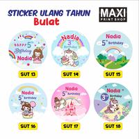 Gambar Sticker ulang tahun anak perempuan custom dari Maxi Print Shop Kota Tangerang Selatan 4 Tokopedia