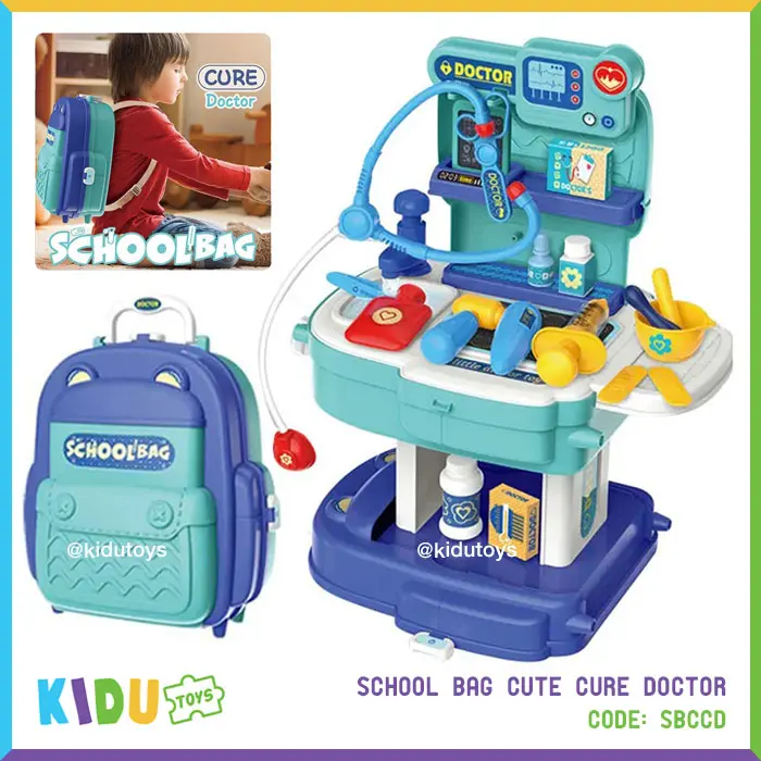 Mainan Anak Dokter Dokteran School Bag Cute Cure Doctor Kidu Toys