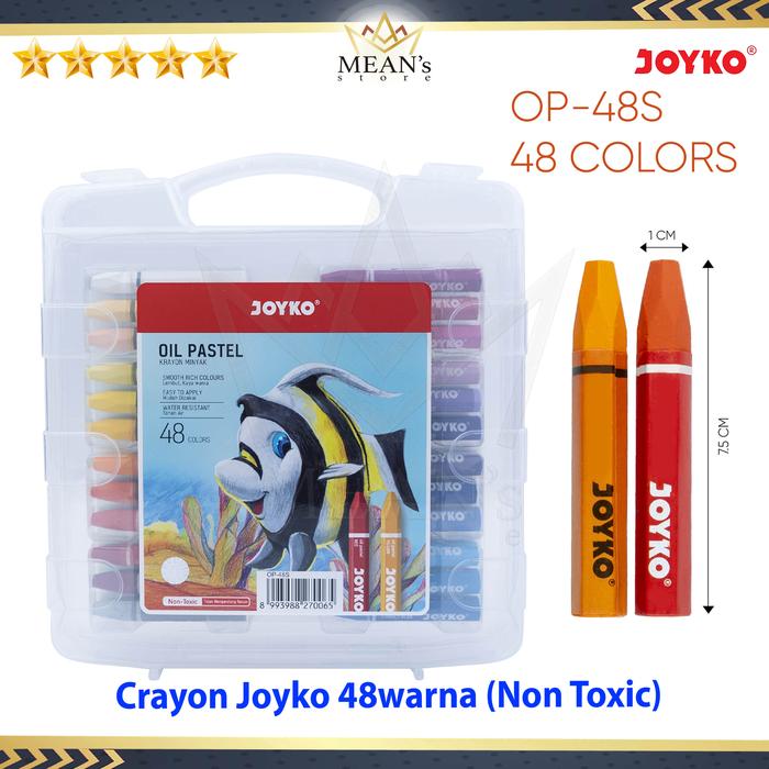 Gambar Crayon 48 Warna Joyko / Oil Pastel 48s / Crayon Oval 48 Warna dari Means store 1 Kota Bekasi Tokopedia