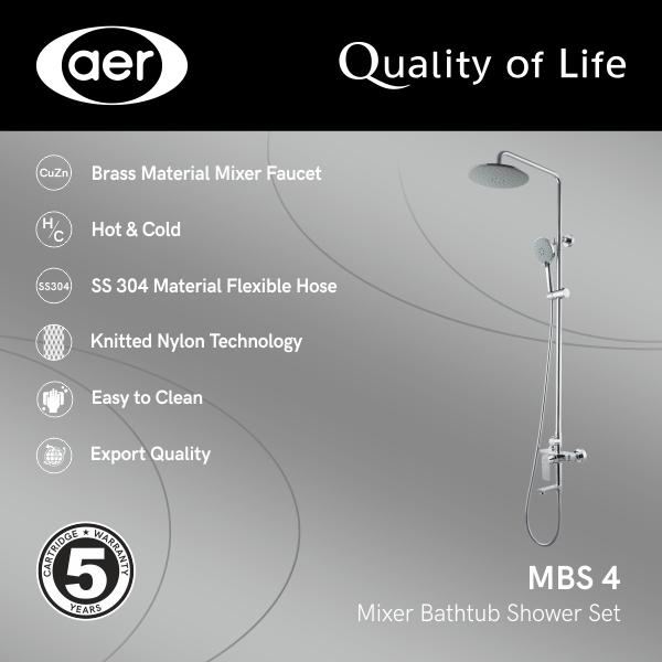 Gambar AER Mixer Bathub Shower Set Panas-Dingin, Kran Air, Keran MBS-4 dari AER Sanitary Indonesia Kota Surabaya Tokopedia