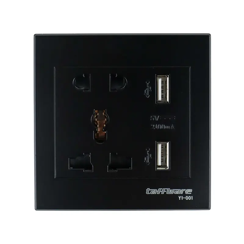stop kontak universal wall socket UK EU US dan 2 port usb / coswall 0