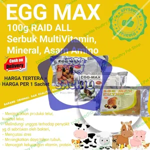 EGG MAX Ayam/ EGG MAX Bebek/ EGG MAX Puyuh 100g RAID ALL Vitamin Ayam