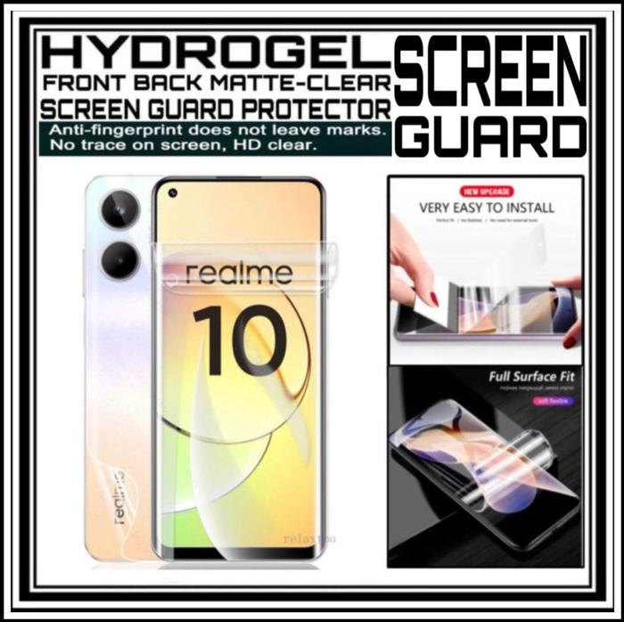 Gambar REALME 10 4G 2022 HYDROGEL FRONT BACK MATTE CLEAR SCREEN PROTECTOR - FRONT, CLEAR/BENING dari Case Thebest Kota Administrasi Jakarta Pusat Tokopedia