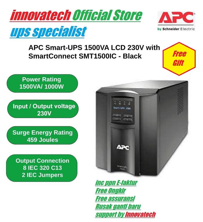 Gambar APC SMT1500IC Smart Connect UPS Tower 1500VA 1000Watt LCD Cloud dari Innovatech Official Kota Administrasi Jakarta Pusat Tokopedia