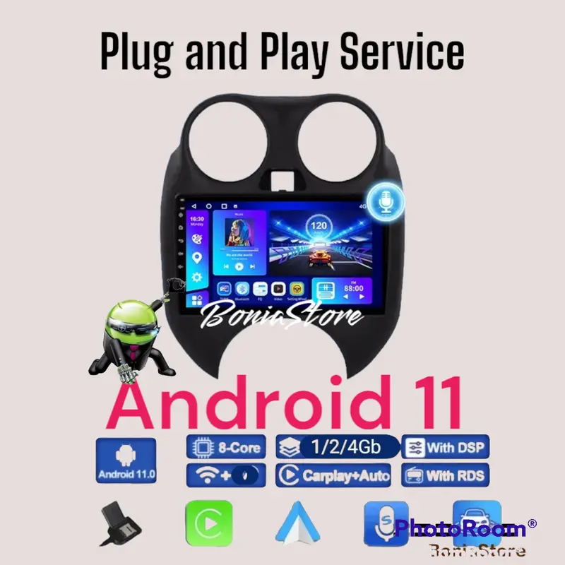 Head unit Android utk NISSAN March 2010 Paket full PNP Service Car 2