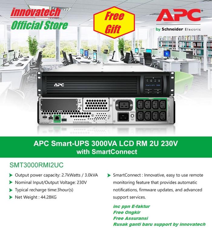Gambar APC SMT3000RMI2UC Smart Connect UPS Rackmount 3000VA 2700W LCD Cloud dari Innovatech Official Kota Administrasi Jakarta Pusat Tokopedia