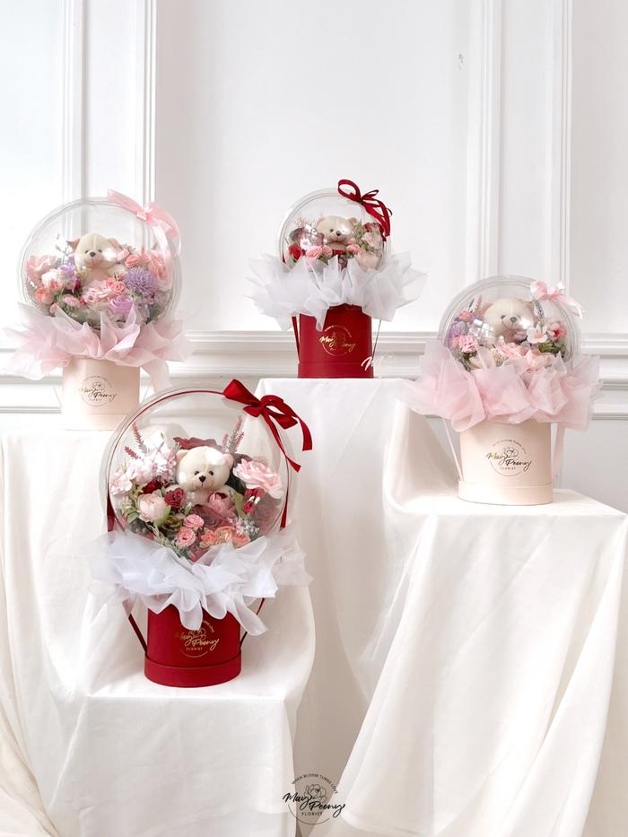 Jual MAGICAL BLOOM BOX - BUKET BALON BOX BUNGA DI DALAM BALON FLOWER ...