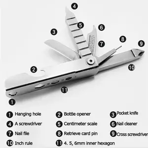 MULTITOOLS 11 in 1 GANTUNGAN KUNCI KEYCHAIN Phillips EDC MULTI TOOL