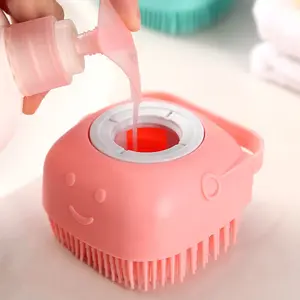 Sikat Mandi Silicon Lembut Sisir Kucing Anjing Bisa Di Isi Shampo