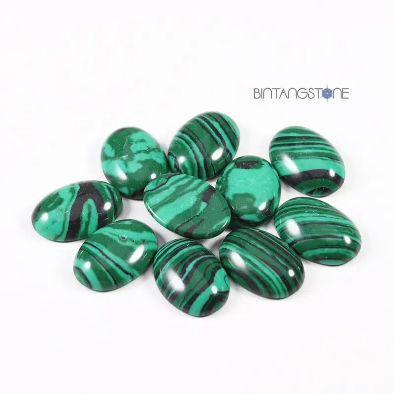 Malachite Africa Cabochon Batu Crystal Healing Cincin Liontin 2