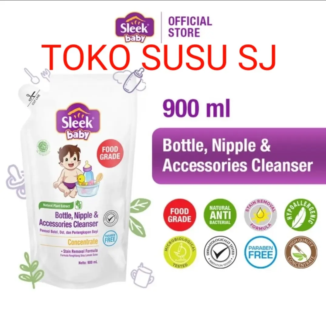 SLEEK BOTTLE NIPPLE BABY ACCESORIES CLEANSER 900ML