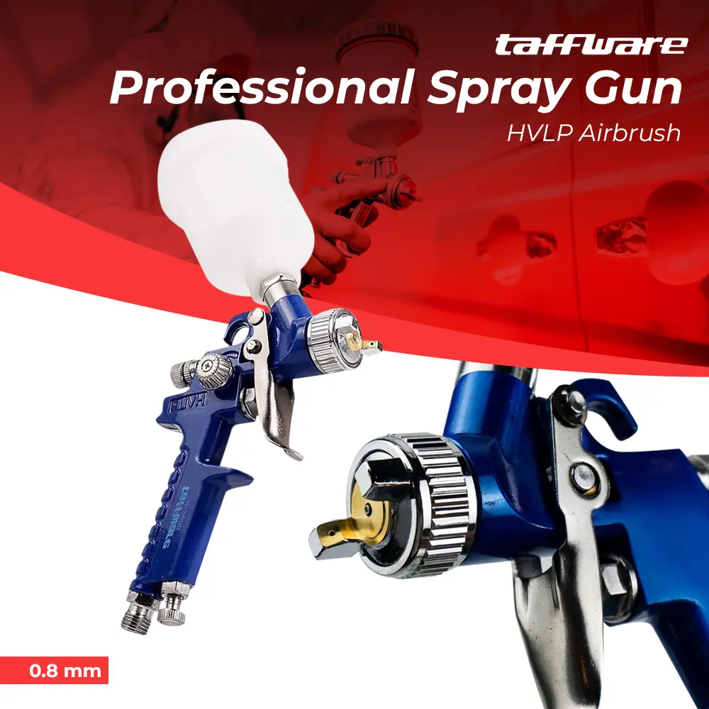 Professional Spray Gun Nozzle HVLP Airbrush 0.8mm Biru H-2000 Taffware