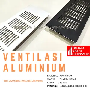 Ventilasi Alumunium 80 x 250 mm - Lubang Hawa Persegi 8 x 25 cm
