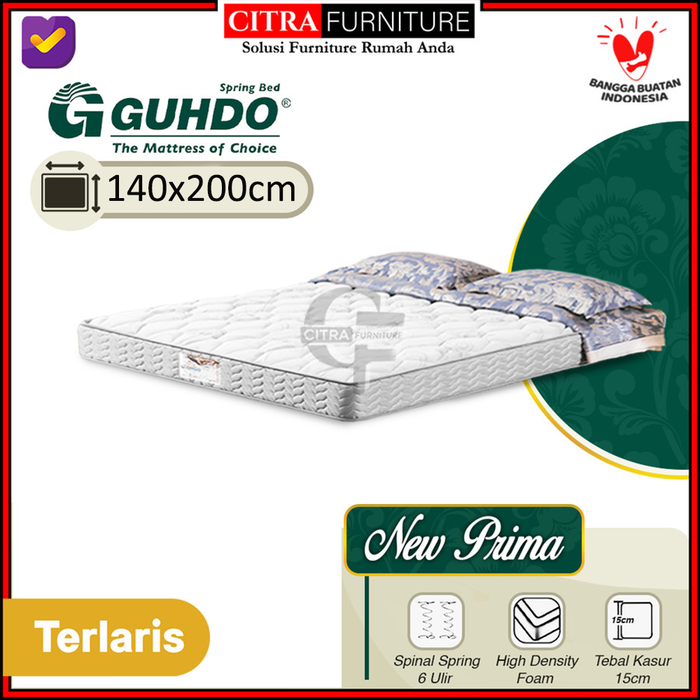 Gambar Guhdo Springbed New Prima 140x200x15 - Hanya matras | Gudho Spring bed - Putih dari Citra furniture Kota Administrasi Jakarta Pusat Tokopedia