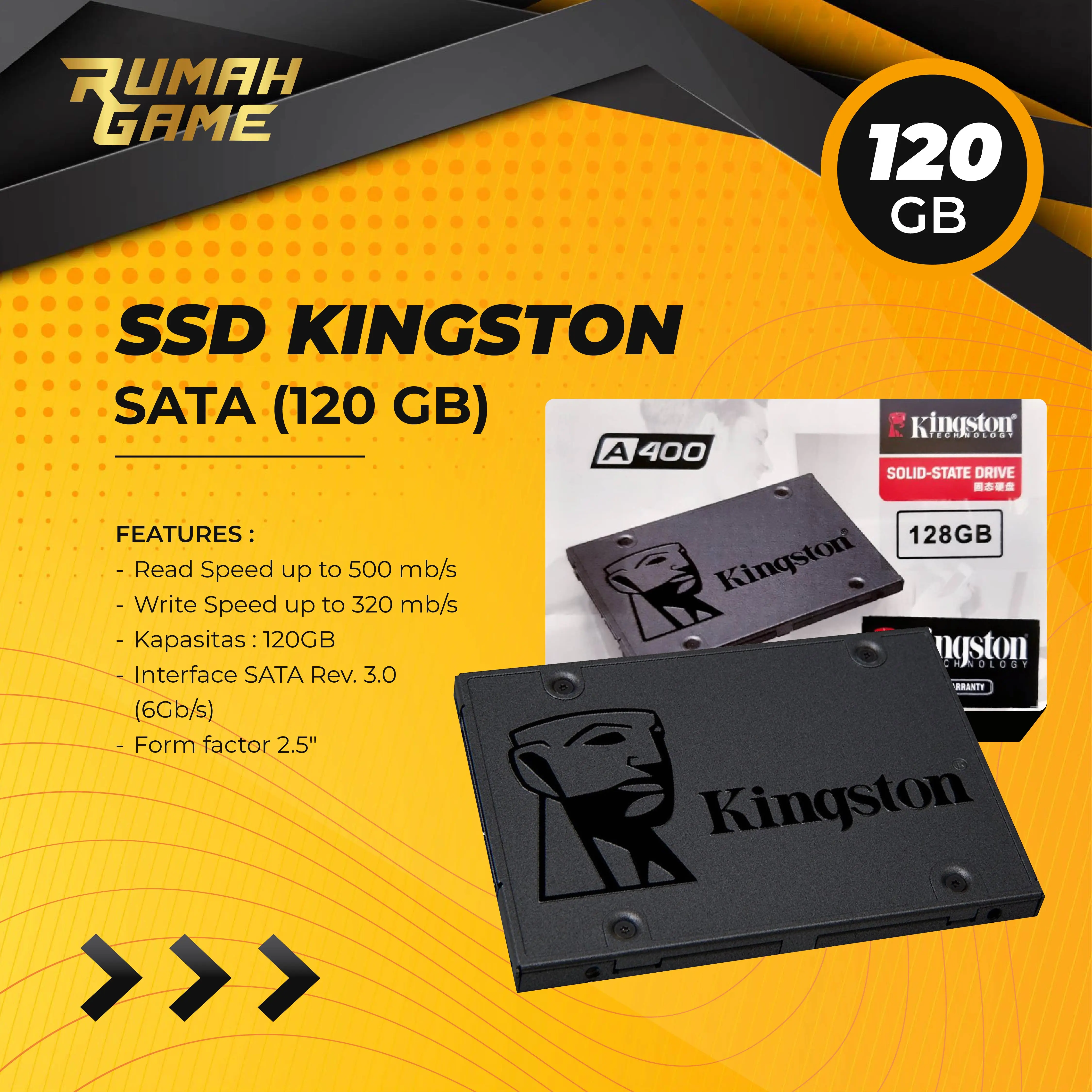 SSD KINGSTON A400 120GB SATA 2.5 INCH - SSD Laptop 120gb Original
