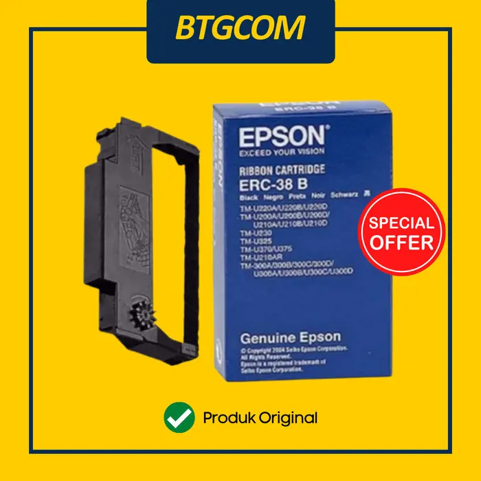 CATRIDGE PITA RIBBON PRINTER KASIR EPSON TMU-220/TM-U220 ERC-38B ORI 0