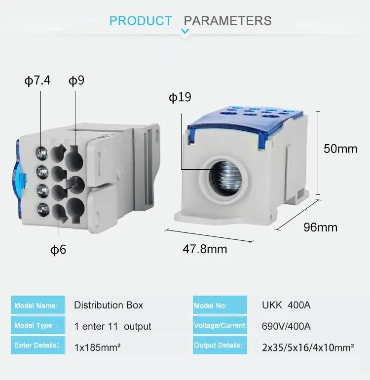 UKK 400A Power Distribution Box Wonke Electric