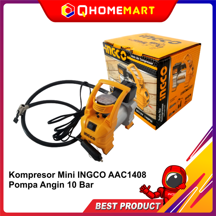 Gambar Kompresor Mini INGCO AAC1408 Pompa Angin 10 Bar dari QHomeMart Official Kab. Bantul Tokopedia