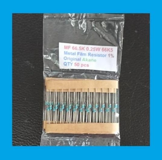 Gambar QTY 50 pcs MF 66.5K 0.25W 66K5 Metal Film Resistor 1% Original Akane dari Nivico shop Kota Administrasi Jakarta Barat Tokopedia