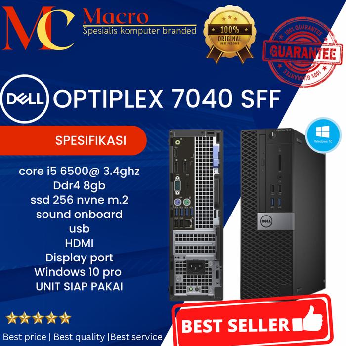 Gambar Dell optiplex 7040 core i5 6500/8gb/nvme256 Hdmi mulus dari MACROcomm Kota Administrasi Jakarta Pusat Tokopedia