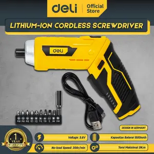 Deli Cordless Screwdriver / Bor Obeng Baterai Elektrik Portable 3.6V