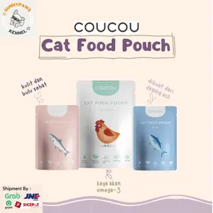 Coucou Pouch Sachet Makanan Kucing Basah 85G Wet Cat Food Adult Kitten