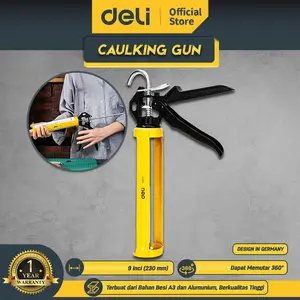 Deli Caulking Gun Silicone / Tembakan Lem Kaca Silikon Sealant EDL2370