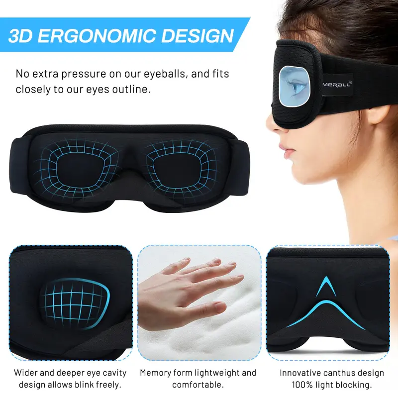 Sleep Eye Mask 3D Penutup Mata Topeng Tidur Light Blocking Premium 1
