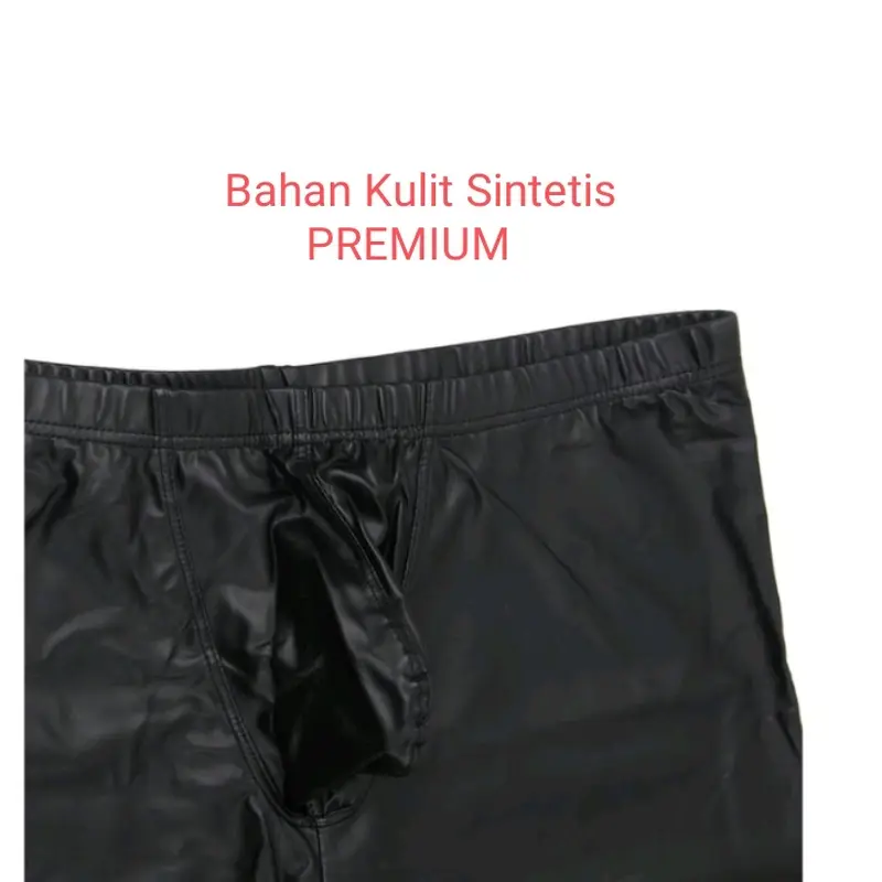 Celana Panjang Kulit Sexy Pria Gstring Pria Latex PREMIUM Import 3