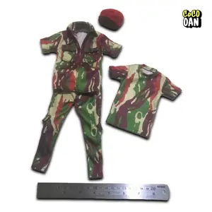 Satu Set Outfit Kopassus Action Figure Skala 1/6 Kitbash Fashion Kemeja