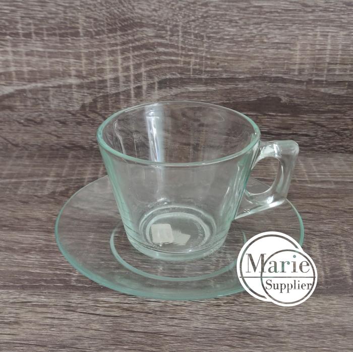 Gambar 1 set Cangkir Tatak Kaca Polos 210 ml dari Marie Kitchen Supplier Kota Administrasi Jakarta Barat Tokopedia