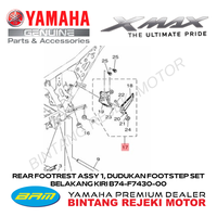 Gambar REAR FOOTREST ASSY 1, DUDUKAN FOOTSTEP SET BELAKANG KIRI B74-F7430-00 dari Yamaha Bintang Rejeki Motor Kab. Bandung 1 Tokopedia