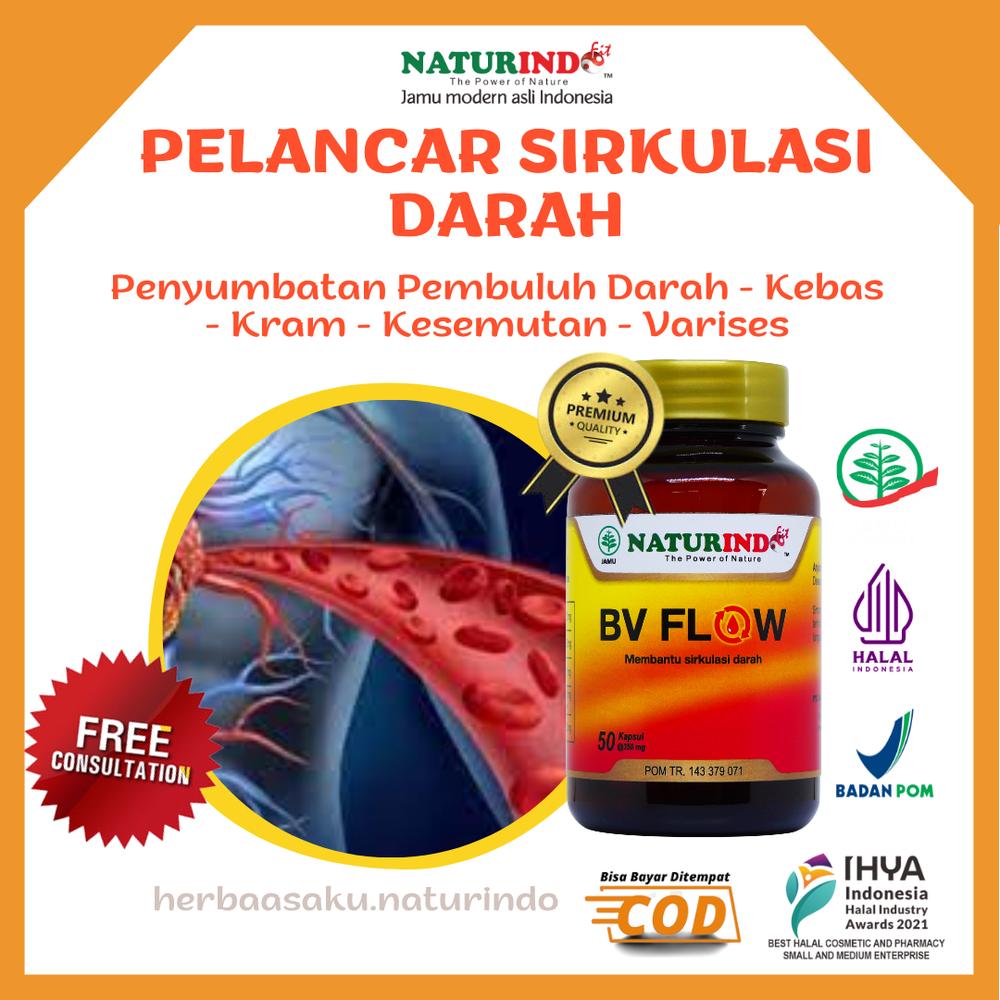 Obat Pelancar Sirkulasi Darah Penyumbatan Kram Kebas BV Flow Herbal